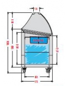 Vetrina gelato statica 5 vaschette - Vetro curvo