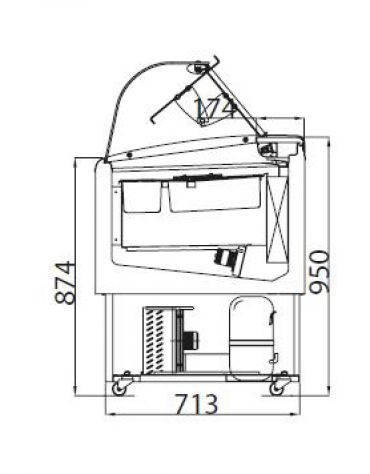 Vetrina gelati ventilata N° 7+7 vaschette da Lt. 4,75