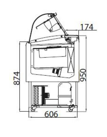 Vetrina gelati ventilata N° 9 vaschette da Lt. 5