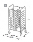 Carrello portavassoi - Portata 20 vassoi GN