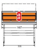 Vetrina calda da banco-Lunghezza cm. 140,7-Porta a battente