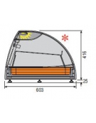 Vetrina calda con ripiano da banco-Lunghezza cm. 110,5