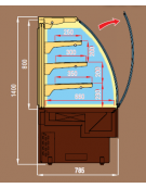 Vetrina pasticceria ventilata da cm. 120