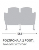 Poltrona 2 posti su trave con piede mobile