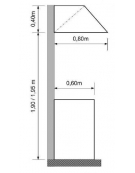 Cappa inox a parete con aspiratore motore cm. 96x80x40h