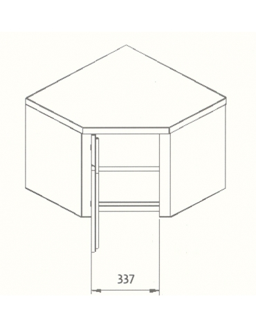 Armadietto pensile ad angolo - Dimensioni cm. 70x70x60h