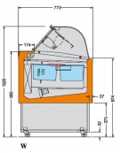 Vetrina gelato ventilata 4+4 vaschette - Vetro curvo