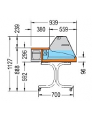 Vetrina fredda da banco vetri dritti da cm. 200