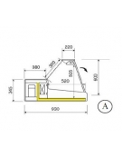 Vetrina fredda refrigerata da banco vetri dritti da cm. 150