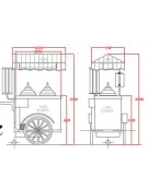 Carretto gelato sfuso con vetrina ad autonomia