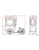 Carretto gelato sfuso con bicicletta e campane ad autonomia