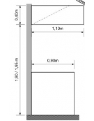 Cappa cubica con filtri a carboni attivi da parete cm.140x110x40