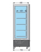 Vetrina verticale pasticceria ventilata +4 +10 C cm 71x70x191h