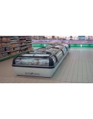 Isola surgelati refrigerata con vetri scorrevoli cm 150x88,5x94h