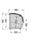 Isola surgelati refrigerata con vetri scorrevoli cm 200x88,5x94h