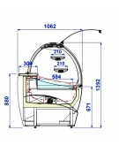 Bancone pasticceria ventilato a vetrina orizzontale da cm 150,8