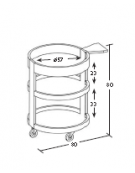 Carrelli in legno Portabottiglie - noce e/o wengè - 3 piani - Dimensioni 59x80h