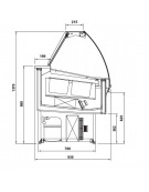 Vetrina gelati ventilata professionale orizzontale vetri curvi - Lunghezza cm 100 - Motore interno