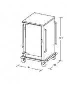 Armadio portateglie coibentato riscaldato- portata 13 - 1/1 GN cm 78x73x151h