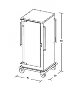 Armadio portateglie coibentato riscaldato- portata 18 - 1/1 GN cm 78x73x191h