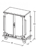 Armadio portateglie coibentato riscaldato- portata 13x2 - 1/1 GN cm A 131x73x151h