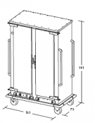 Armadio portateglie coibentato riscaldato- portata 12x2 - EN cm 131x73x191h