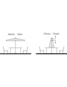 Ombrellone RETTANGOLARE a palo centrale telescopico - Dimensioni cm 300x400