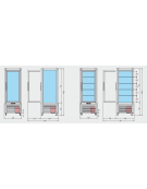 Vetrina verticale gelateria ventilata Dimensioni: larghezza mm.680, profondità mm.690, altezza mm.1220.