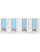 Vetrina verticale semifreddi - ventilata Dimensioni: larghezza mm.680, profondità mm.690, altezza mm.1820.