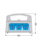 Espositore da banco per gelato 3 vaschette mm: 650x660x530h