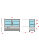 Vetrina espositiva verticale refrigerata  dimensioni 1500x643x1225h mm