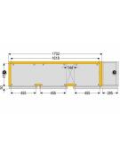 Frigo orizzontale ad ante battenti con vetro, realizzato esternamente in acciaio verniciato antracite, mm 2002x535x860h