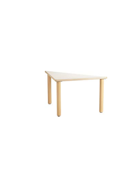 TAVOLO TRIANGOLARE PIANO LATTE INLEGNO CM 94,5X128X46H