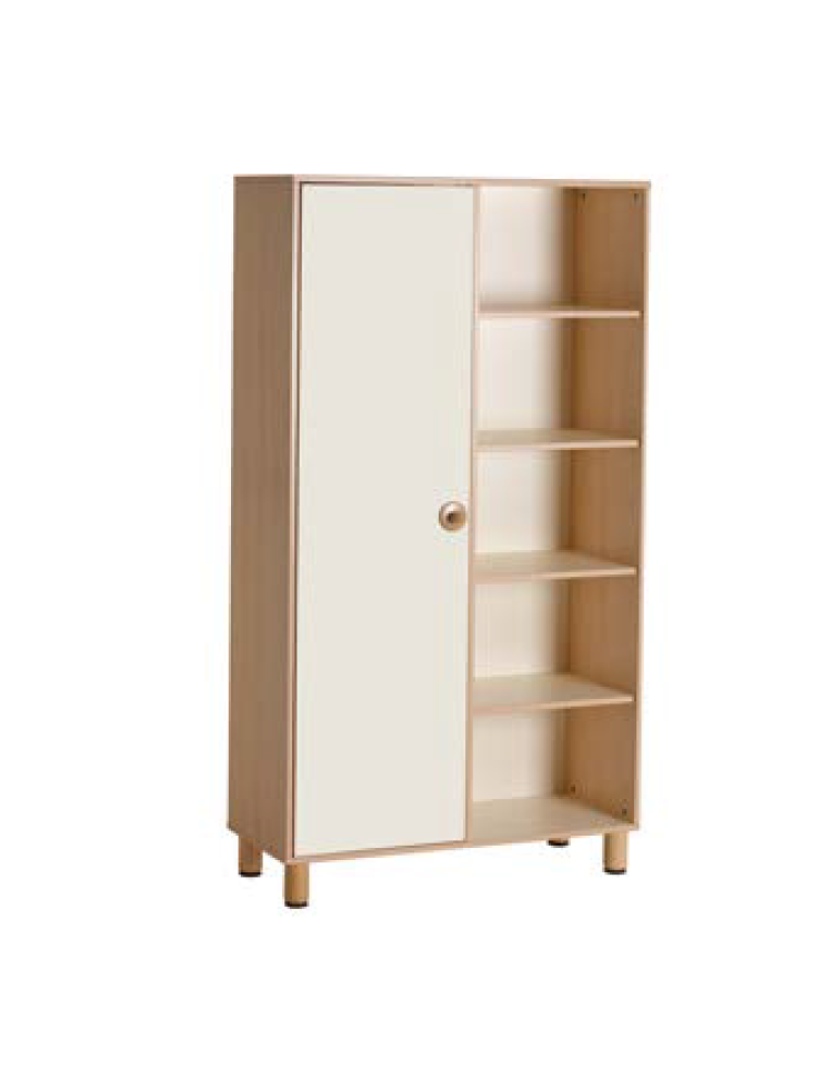 Armadio regolabile 198-134x205 h cm in legno bianco con vani a giorno -  Bernac