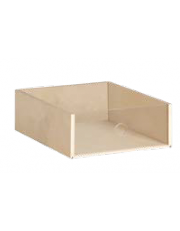 CASSETTO PICCOLO LEGNO CON FRONTE TRASPARENTE CM 31X38X13H