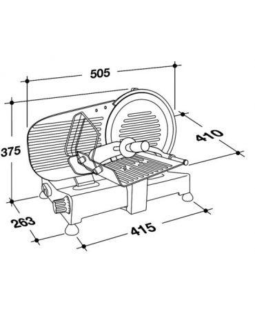 Affettatrice a gravità professionale lama cm 27,5 - AFFILATOIO FISSO