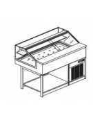 Vetrina calda a secco con vetri dritti bassi - Lunghezza cm 125