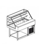Vetrina calda a secco con vetri dritti alti - Lunghezza cm 125
