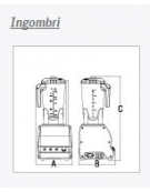 Frullatore professionale con bicchiere quadro da lt 2 e lame speciali per ghiaccio