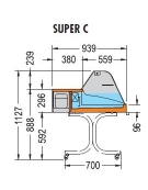 Vetrina espositiva da appoggio Temperatura +2 +4°C Dim mm L1006XP939XH530