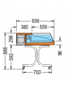 Vetrina espositiva da appoggio Temperatura +2 +4°C Dim mm L1972XP790XH575