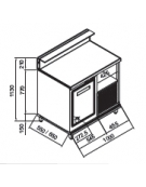 Banco bar refrigerato 1 sportello motore interno da cm. 100