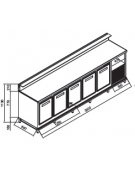 Banco bar refrigerato 5 sportelli motore interno da cm. 300