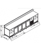 Banco bar refrigerato 4 sportelli motore interno da cm. 350