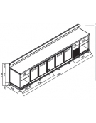 Banco bar refrigerato 5 sportelli motore interno da cm. 400