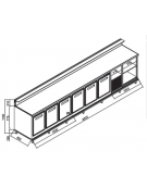 Banco bar refrigerato 6 sportelli motore interno da cm. 400