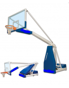 Impianto basket Hydroplay Training. Struttura in profilo d'acciaio verniciato, sbalzo di cm 325