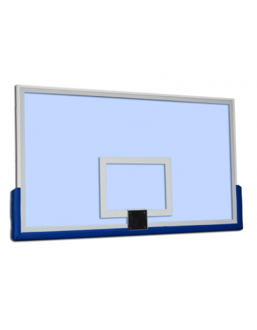 Tabellone basket di plexiglas trasparente. Protezione di poliuretano, modello ad L, mm 1800x1050x15.