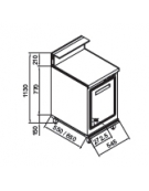 Banco bar refrigerato 1 sportello motore esterno da cm. 54,5