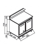 Banco bar refrigerato 2 sportelli motore esterno da cm. 100